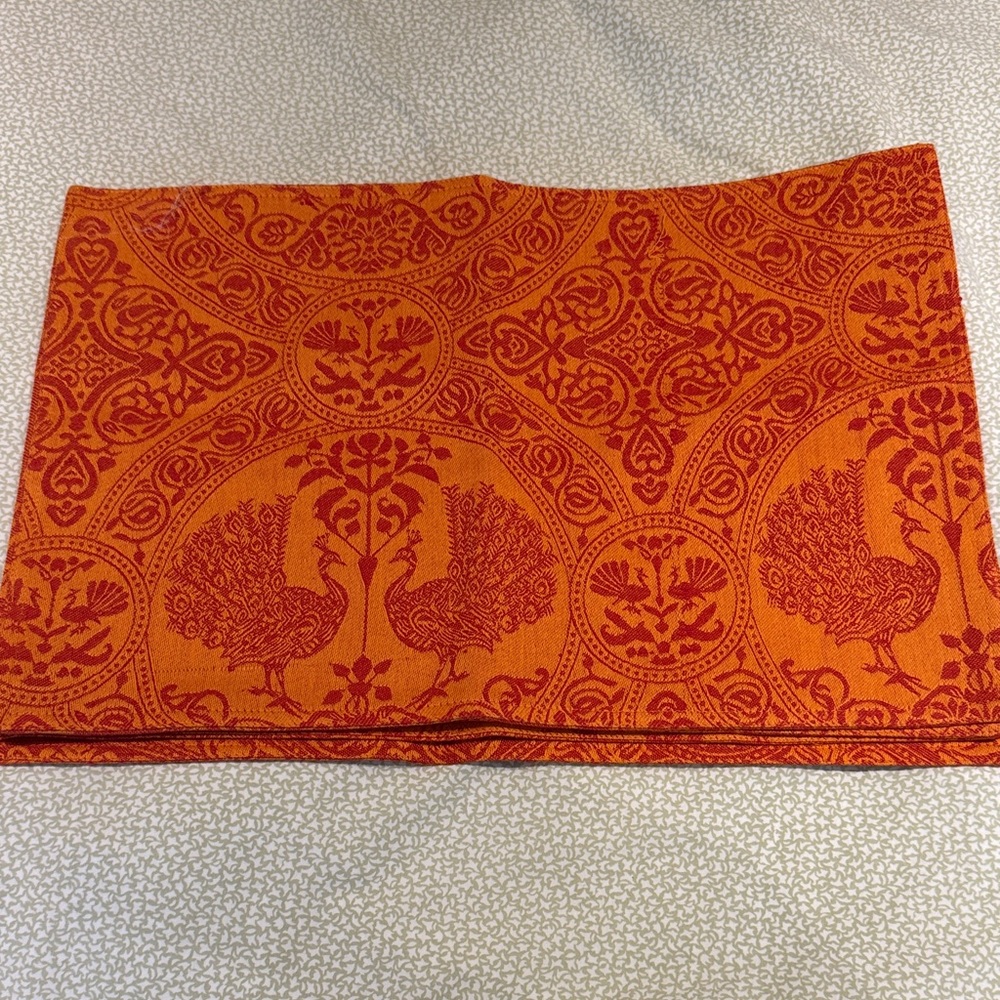 Elegant Orange Patterned Placemats